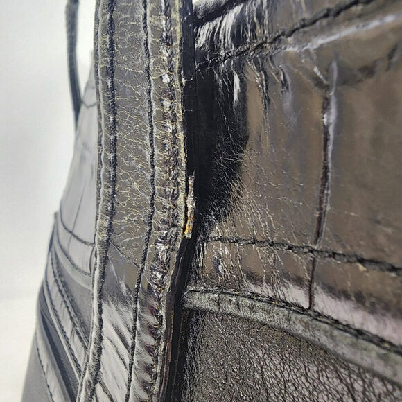 Brighton Black Leather Croc Print Tote Purse - Picture 13 of 15